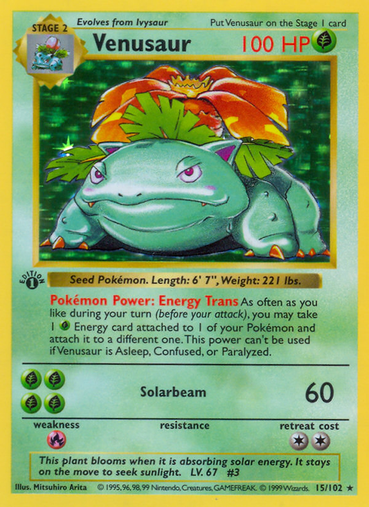 Venusaur kaart in de Pokémon TCG